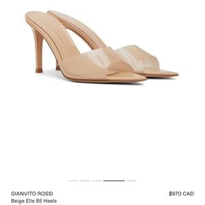 GIANVITO ROSSI
Beige Elle 85 Heels
SIZE 38 (SIZE 8)
RETAILS FOR $900 + TAX